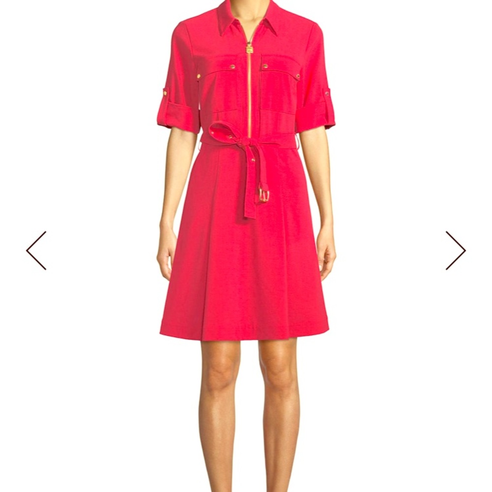 Michael Kors lock-zip crepe shirt dress